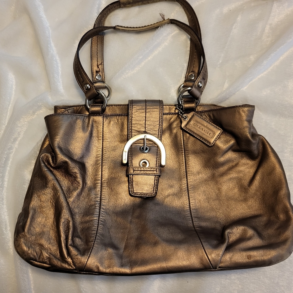 Coach - Vintage Gold with Purple Lining, 9x15x4